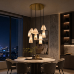 Cascata Alabaster Cone Pendant Chandelier by Dalmivik, product or room detail view