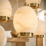Cascata Modern Alabaster Chandelier Lighting by Dalmivik, product or room detail view