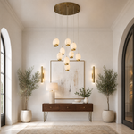 Cascata Modern Alabaster Chandelier Lighting by Dalmivik, product or room detail view