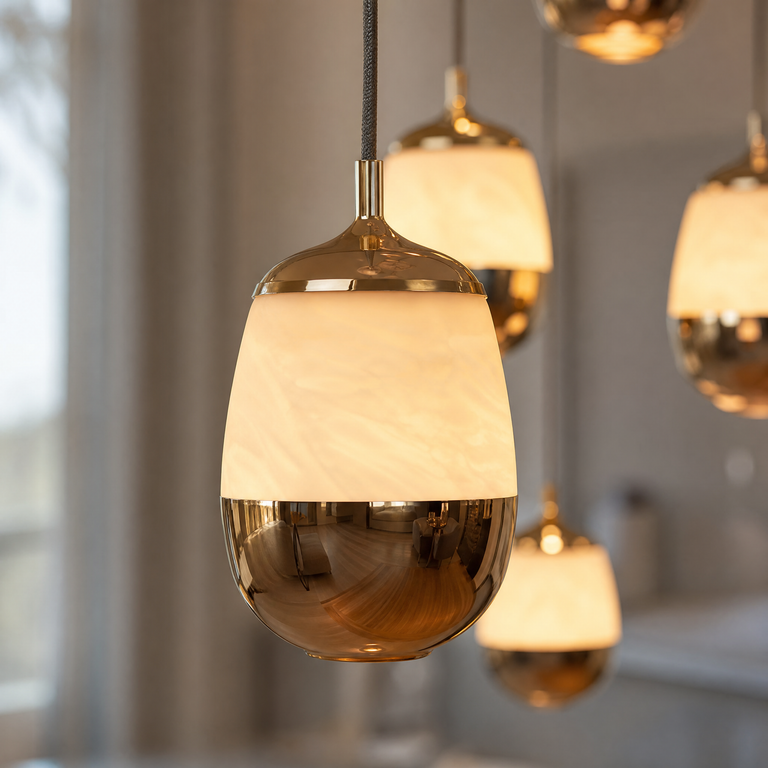 Cascata Modern Alabaster Cluster Pendant Light by Dalmivik, product or room detail view