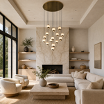 Cascata Modern Alabaster Cluster Pendant Light by Dalmivik, product or room detail view