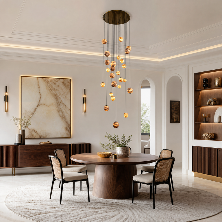 Cascata Planet Modern Cluster Chandelier 31.5" D by Dalmivik, product or room detail view