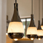Cascata Spiral Alabaster Pendant Chandelier by Dalmivik, product or room detail view