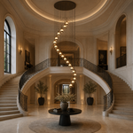 Cascata Spiral Alabaster Pendant Chandelier by Dalmivik, product or room detail view