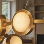 Catena Modern Alabaster Ring Chandelier by Dalmivik, product or room detail view