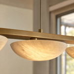 Ciottolo Modern Linear Alabaster Chandelier L47.2" by Dalmivik, product or room detail view