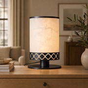 Colonna Modern Alabaster Table Lamp by Dalmivik, complete fixture view
