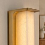 Cornice Modern Alabaster Sconce by Dalmivik, product or room detail view