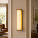 Cornice Modern Alabaster Sconce by Dalmivik, product or room detail view