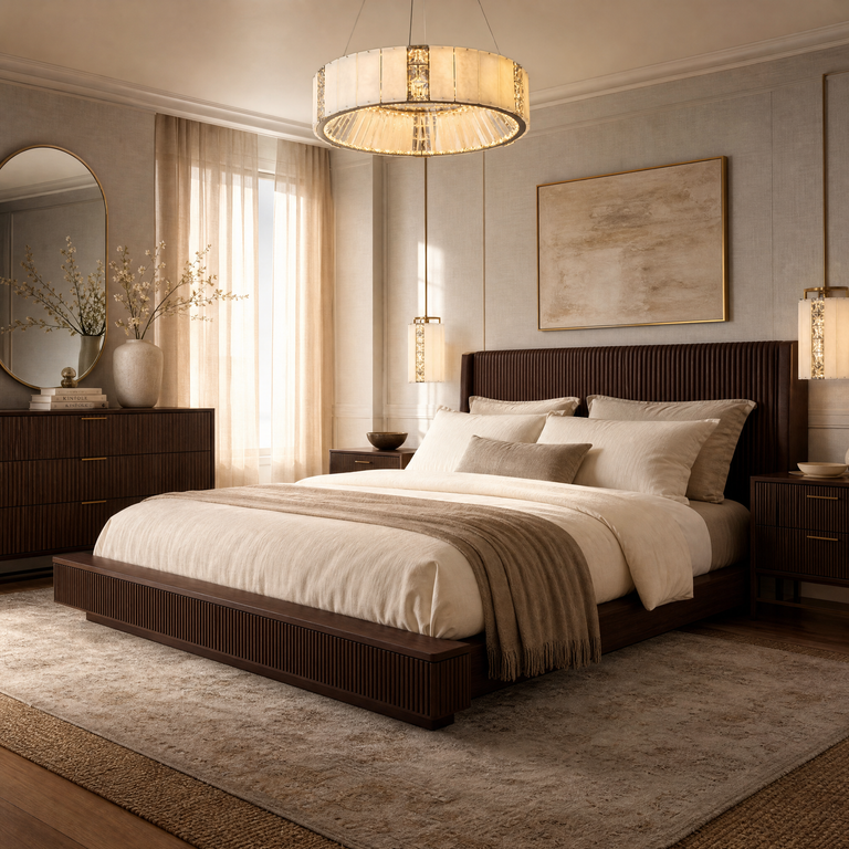 Cristallo Modern Alabaster Round Drum Chandelier by Dalmivik, product or room detail view