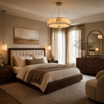 Cristallo Modern Alabaster Round Drum Chandelier by Dalmivik, product or room detail view
