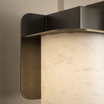 Cylinder Wrap Alabaster Bronze Blade Wall Sconce by Dalmivik, product or room detail view