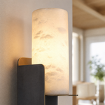 Cylinder Wrap Alabaster Bronze Blade Wall Sconce by Dalmivik, product or room detail view