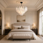 Olivia Alabaster Feather Round Pendant 31.5" D by Dalmivik, product or room detail view