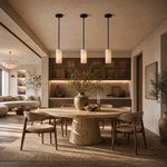 Anello Cylinder Alabaster Pendant light Black by Dalmivik, product or room detail view