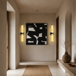 Anello Alabaster Black Wall Sconce 24" H by Dalmivik, product or room detail view