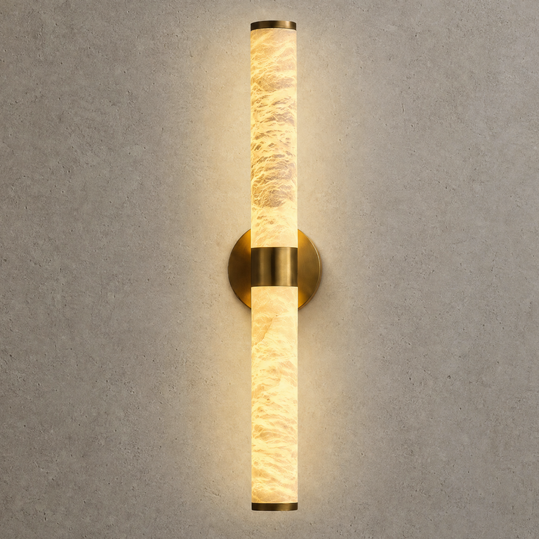 Anello Modern Linear Alabaster Sconce by Dalmivik, product or room detail view
