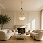 Ellune Modern Alabaster Bowl Chandelier by Dalmivik, product or room detail view