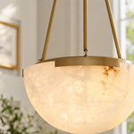 Ellune Modern Alabaster Bowl Chandelier by Dalmivik, product or room detail view