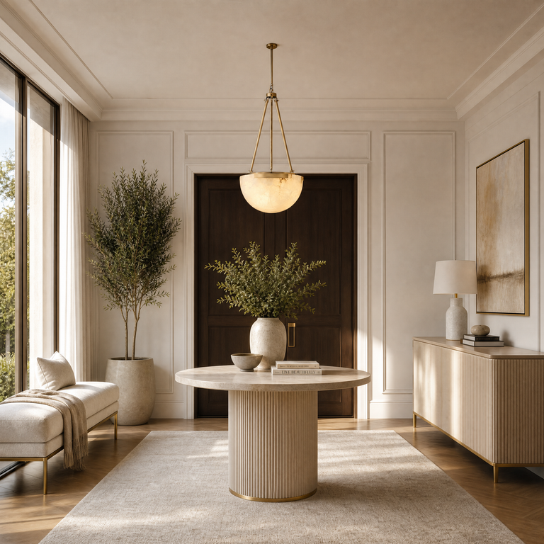 Ellune Modern Alabaster Bowl Chandelier by Dalmivik, product or room detail view