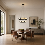 Facetra Hexagonal Black Ring Chandelier by Dalmivik, product or room detail view