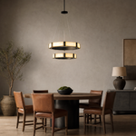 Facetra Hexagonal Black Ring Chandelier by Dalmivik, product or room detail view