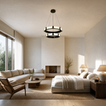 Facetra Hexagonal Black Ring Chandelier by Dalmivik, product or room detail view