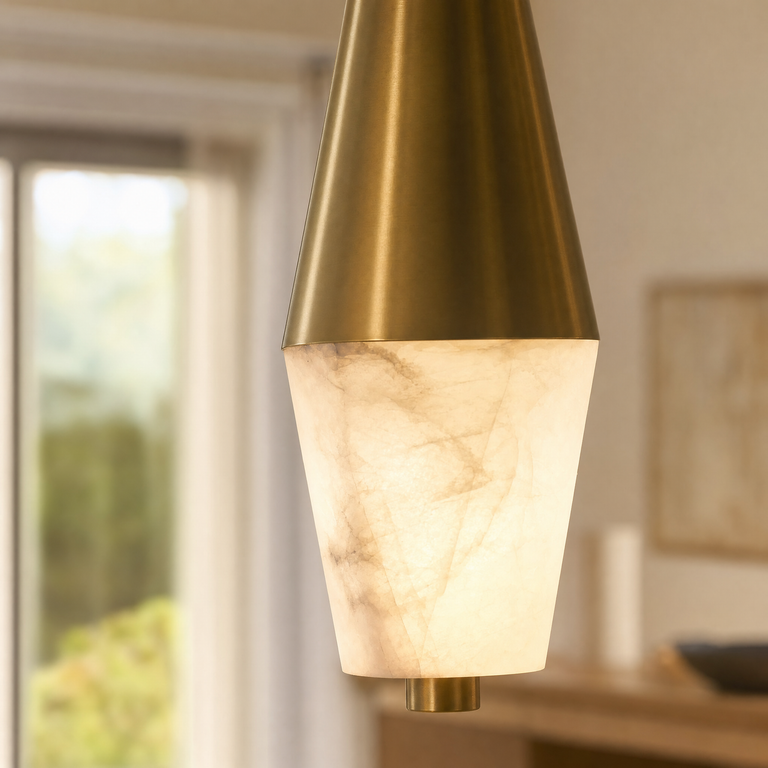 Fiamora Alabaster Cascading Chandelier Modern by Dalmivik, product or room detail view