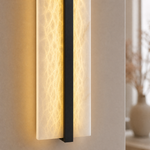 Framed Slab Open Frame Alabaster Vertical Wall Sconce by Dalmivik, product or room detail view