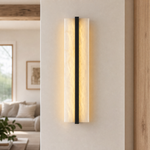 Framed Slab Open Frame Alabaster Vertical Wall Sconce by Dalmivik, product or room detail view