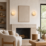 Greta Modern Alabaster Round Wall Sconce by Dalmivik, product or room detail view