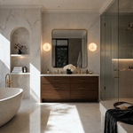 Greta Modern Alabaster Round Wall Sconce by Dalmivik, product or room detail view