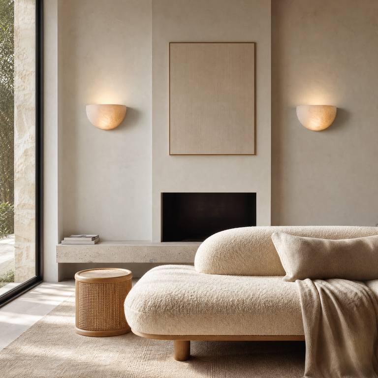 Greta Modern Alabaster Wall Sconce by Dalmivik, product or room detail view
