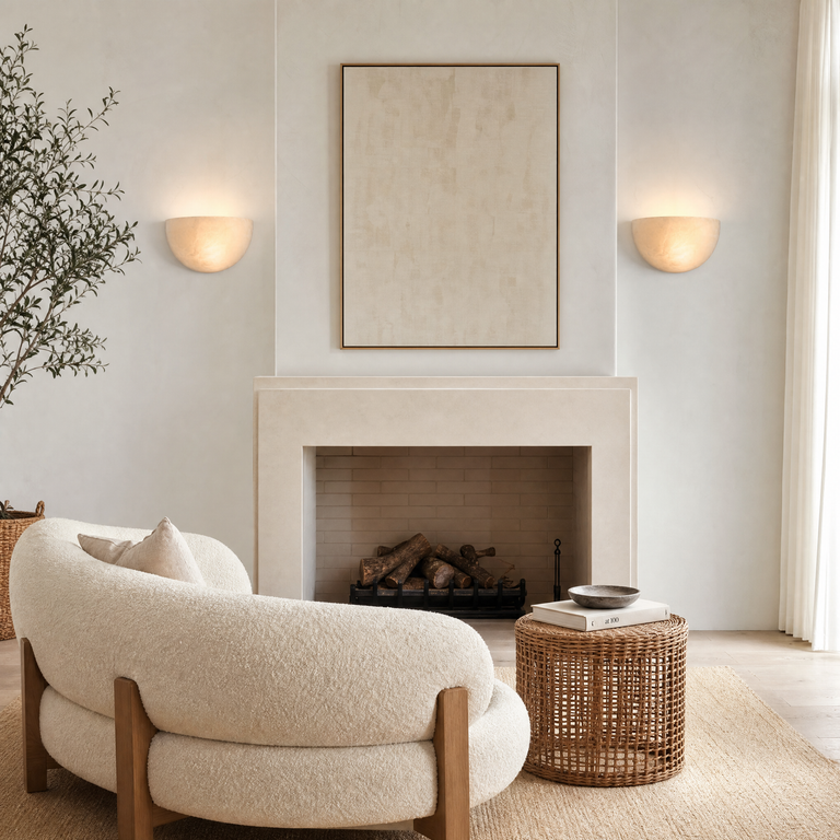 Greta Modern Alabaster Wall Sconce by Dalmivik, product or room detail view