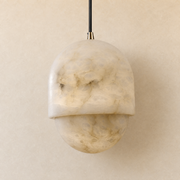 Hollis Minimalist Brass Alabaster Pendant Light 8.3