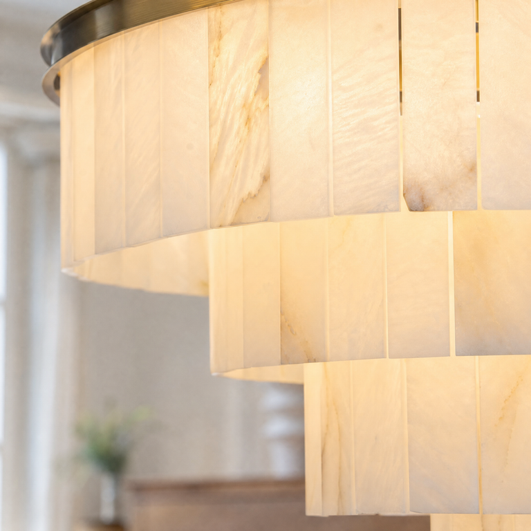Hollis Modern Alabaster Dining Room Light by Dalmivik, product or room detail view