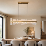 Hollis Modern Alabaster Linear Pendant Light by Dalmivik, product or room detail view