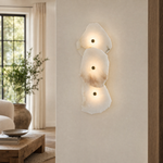 Hollis Modern Alabaster Linear Wall Sconce by Dalmivik, product or room detail view