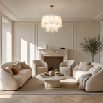 Hollis Modern Alabaster Round Pendant Light by Dalmivik, product or room detail view