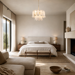 Hollis Modern Alabaster Round Pendant Light by Dalmivik, product or room detail view