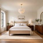 Hollis Modern Alabaster Tiered Chandelier by Dalmivik, product or room detail view