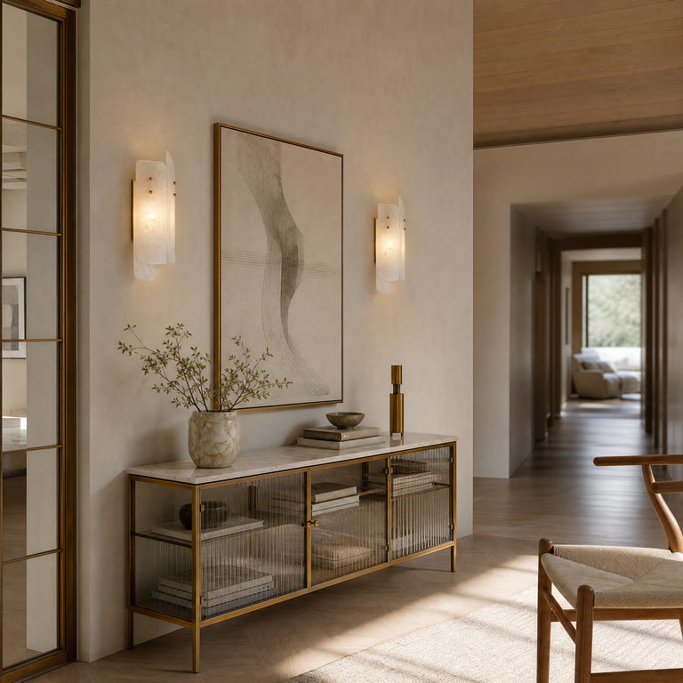 Hollis Modern Panel Wall Lamp by Dalmivik, product or room detail view