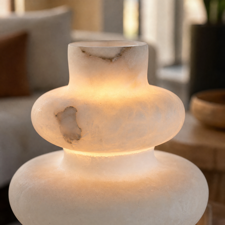 Katya Modern Alabaster Table Lamp by Dalmivik, product or room detail view