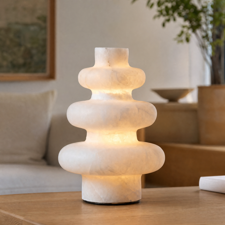 Katya Modern Alabaster Table Lamp by Dalmivik, product or room detail view