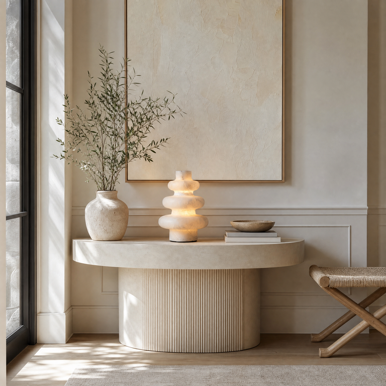 Katya Modern Alabaster Table Lamp by Dalmivik, product or room detail view
