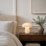 Katya Mushroom Modern Alabaster Table Lamp by Dalmivik, product or room detail view