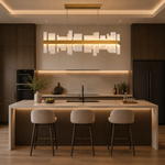 Hollis Alabaster Linear Dining Chandelier 46.8"L by Dalmivik, product or room detail view