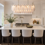 Alabaster Feather Linear Dining Pendant 47.2"L by Dalmivik, product or room detail view