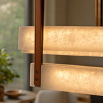 Lacora Modern Alabaster Linear Pendant Light by Dalmivik, product or room detail view