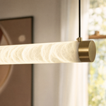 Linea Modern Brass Linear Pendant Light by Dalmivik, product or room detail view